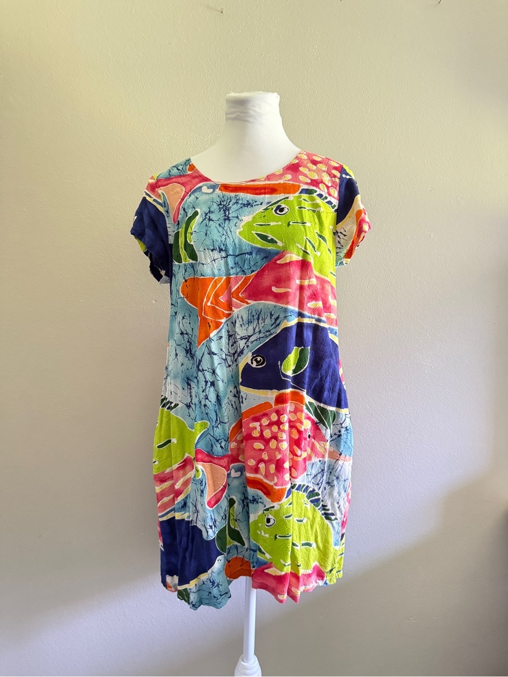 Jams World Vintage Tropical Fish Print dress size Large